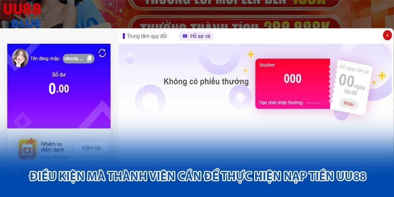 Để tiến hành nạp tiền, trước hết bạn cần có tài khoản đã được tạo thành công trên hệ thống.